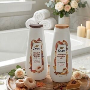Dove Maple Glazed Donut & Cinnamon Pumpkin Pie Body Wash Duo LIMITED EDITION